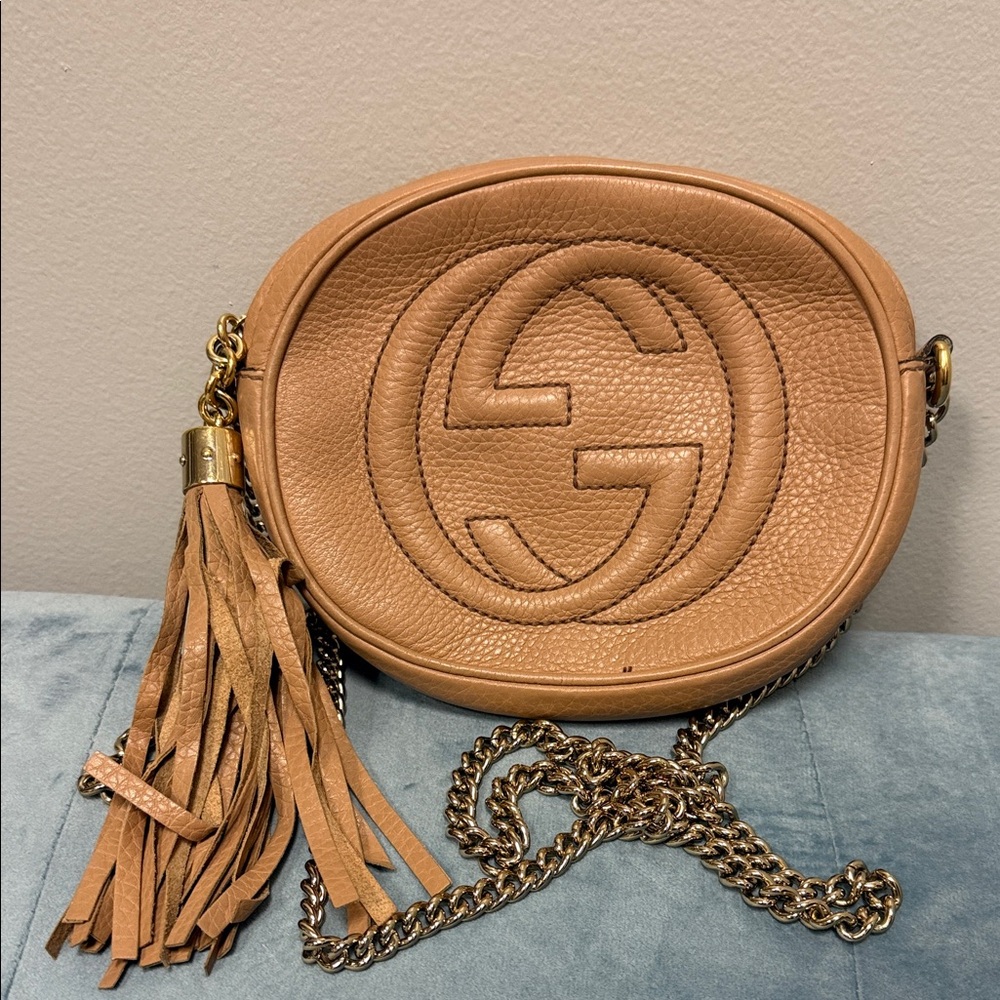 Gucci Brown Leather Crossbody with Tassel
